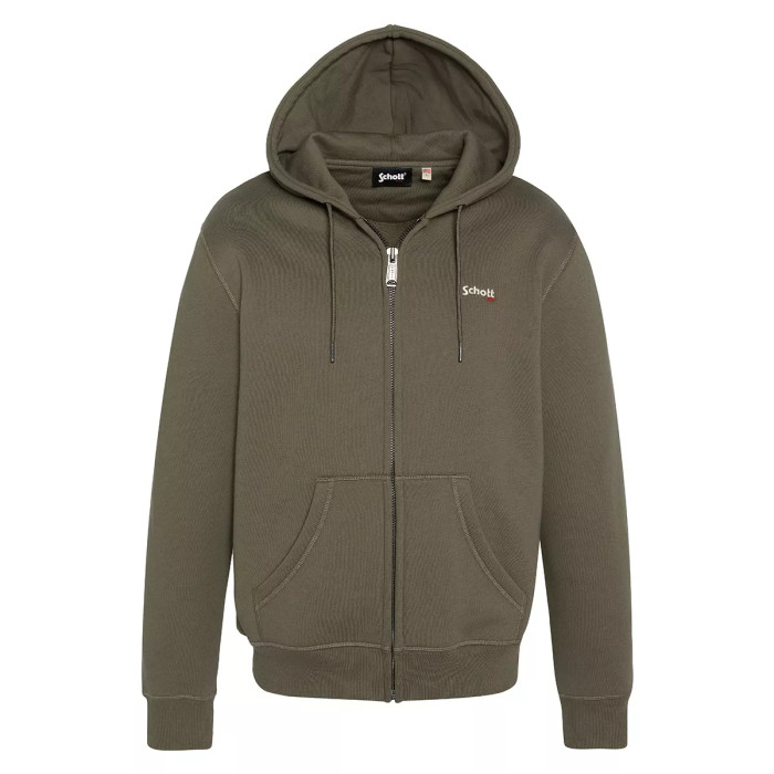 Schott Sweatshirt à capuche zippé Schott AVEC BRODERIE