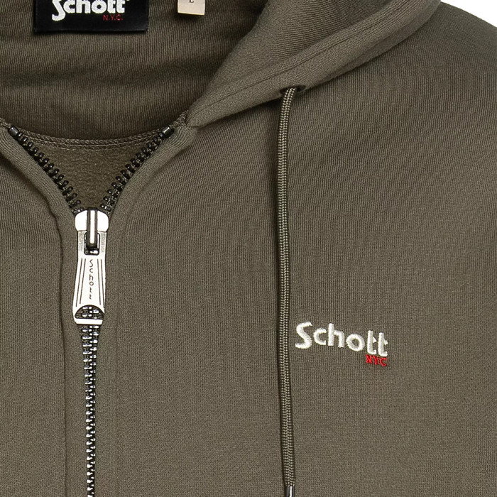 Schott Sweatshirt à capuche zippé Schott AVEC BRODERIE