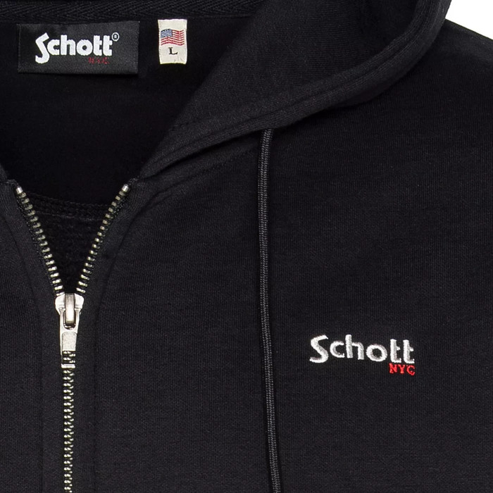 Schott Sweatshirt à capuche zippé Schott AVEC BRODERIE