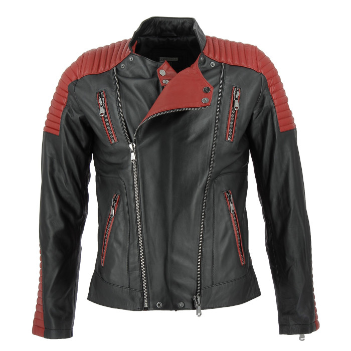 Blouson en cuir Ventiuno Alex - Ref. ALEX-ROUGE
