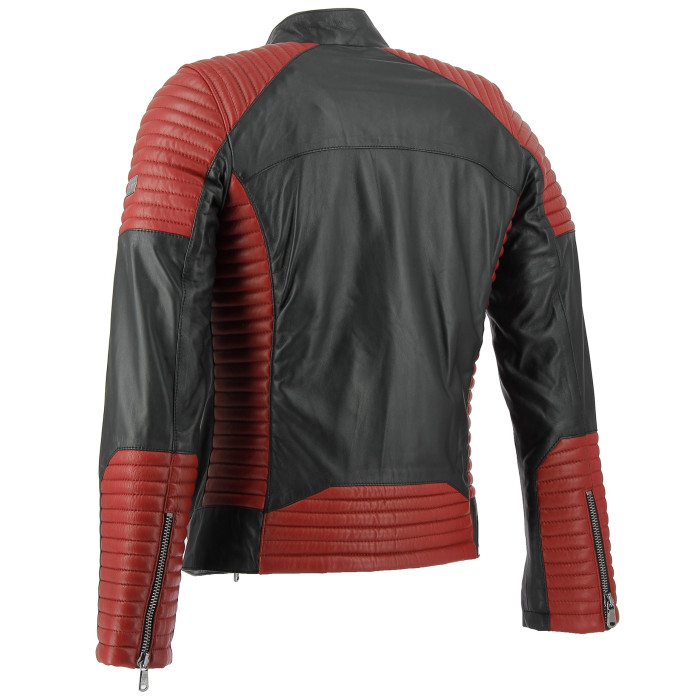Blouson en cuir Ventiuno Alex - Ref. ALEX-ROUGE