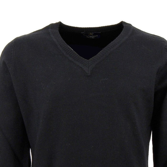 Pull col V Real Cashmere - IDS1085002-NOIR