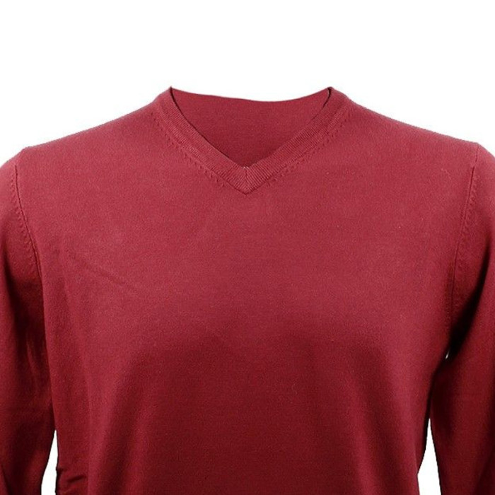 Real Cashmere Pull Real Cashmere COLLO V (Rouge)- IUB109842-COLLOV-TOPPE