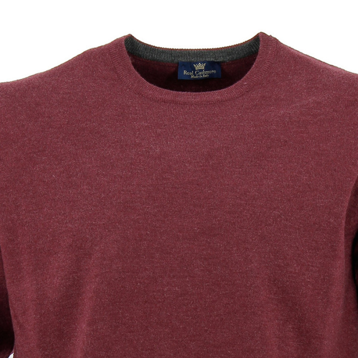 Pull col rond Real Cashmere - IUS108136-BORDEAUX