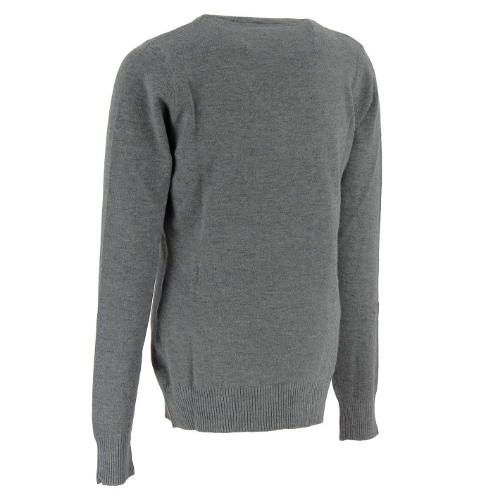 Pull col V Real Cashmere - IDS1085002-GRIS