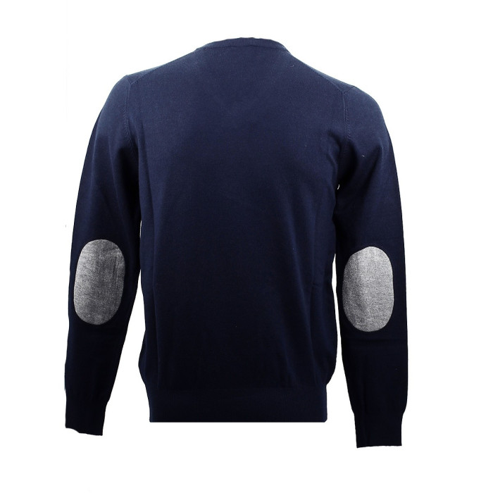 Real Cashmere Pull Real Cashmere COLLO V (Navy) - IUB109842-COLLOV-TOPPE