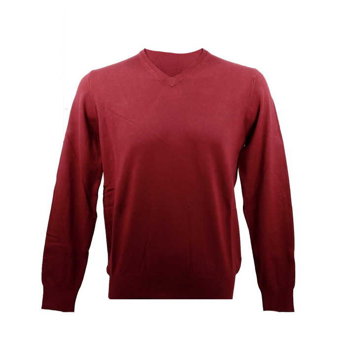 Real Cashmere Pull Real Cashmere COLLO V (Rouge)- IUB109842-COLLOV-TOPPE