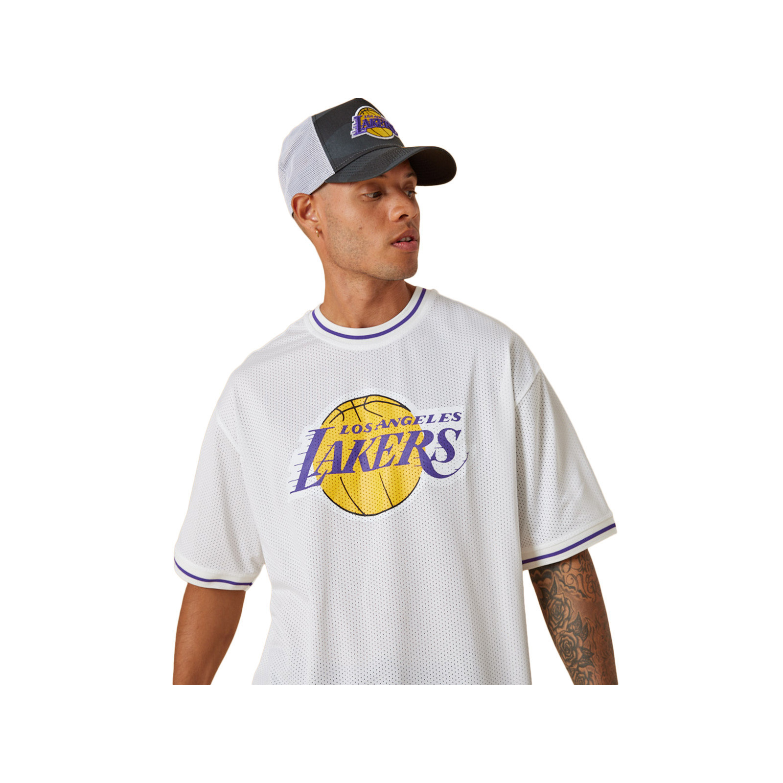 New era 60357111 NBA Team Logo Mesh Los Angeles Lakers Short Sleeve T-Shirt